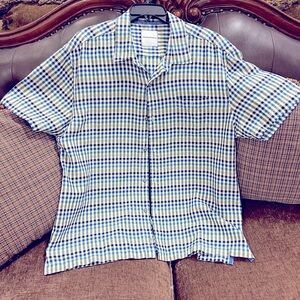 Tommy Bahama 100% Silk Plaid Shirt
